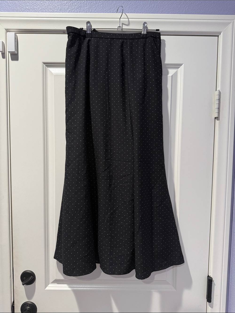 Uniqlo Black Maxi Skirt with White Polka Dots